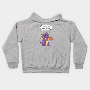 You set my heart on fire - dragon pun Kids Hoodie